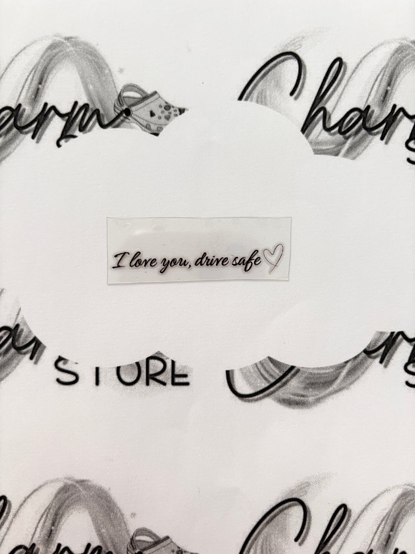 I Love You, Drive Safe Rearview Mirror Sticker - Extra Small