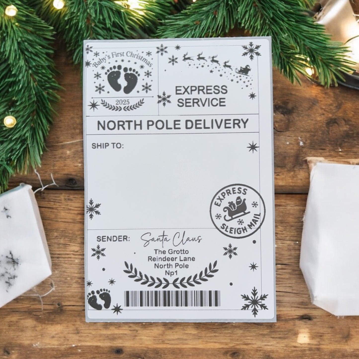 Baby’s First Christmas - North Pole Delivery Sticker