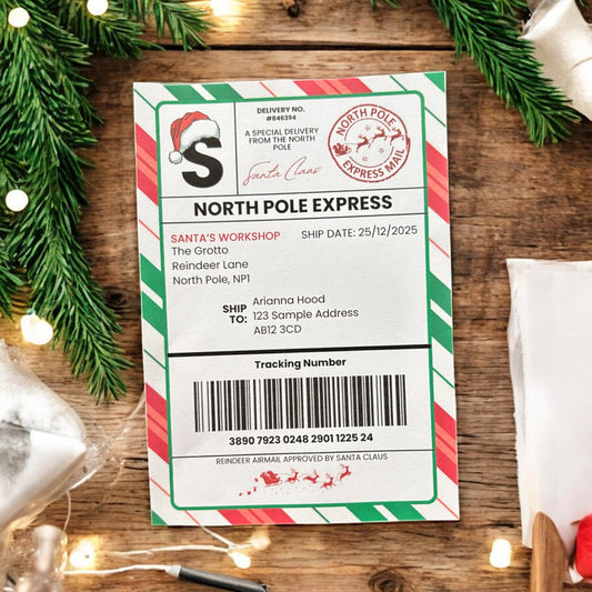 Green & Red North Pole Express Special Delivery Stickers