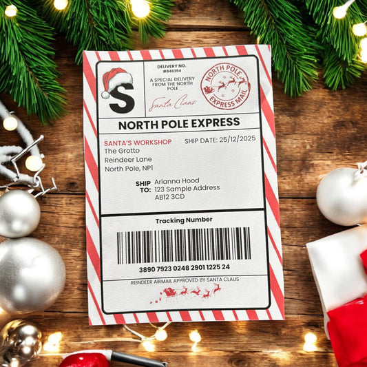 Red North Pole Express Special Delivery Stickers